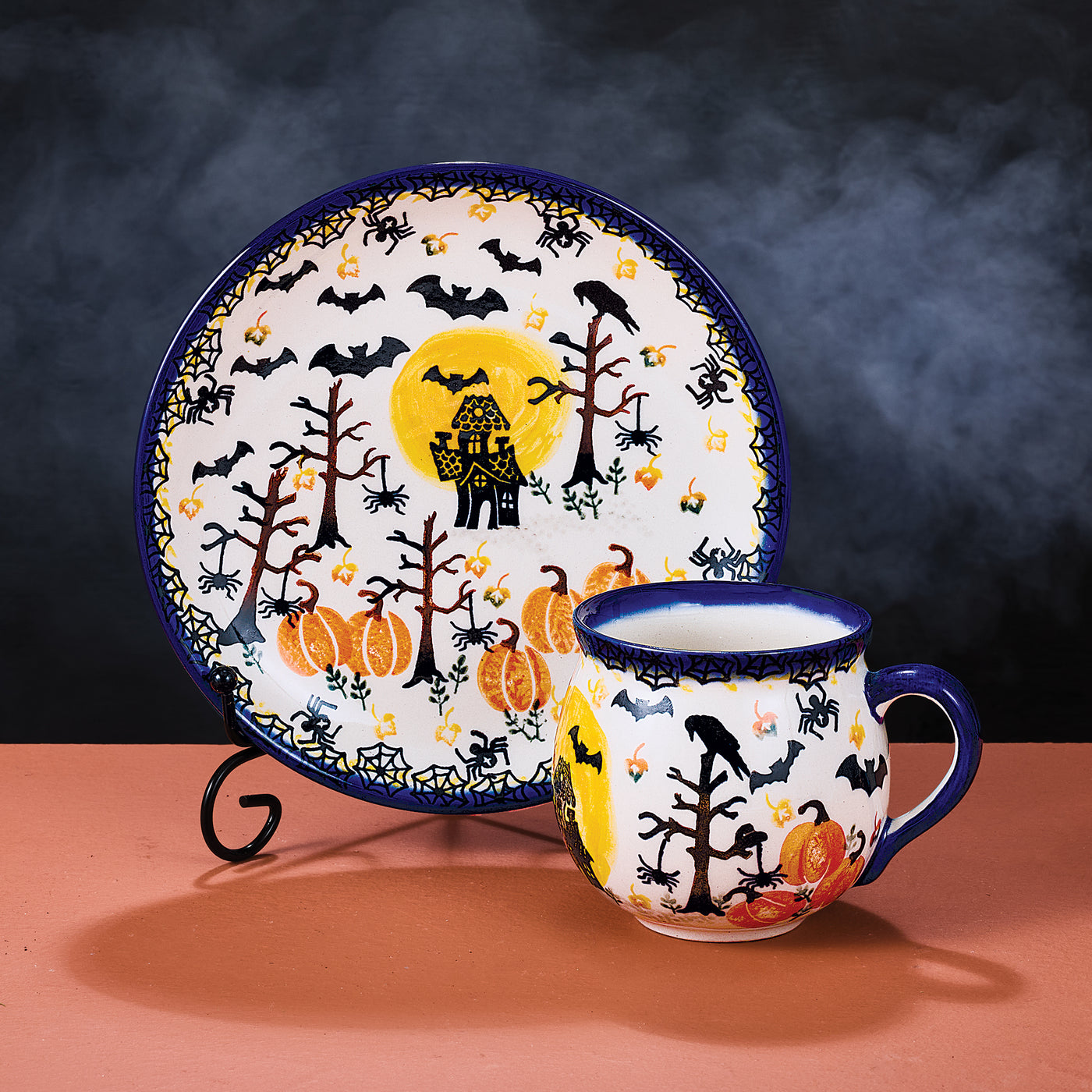 Polish Pottery Going Batty Bubble Mug, 11oz.