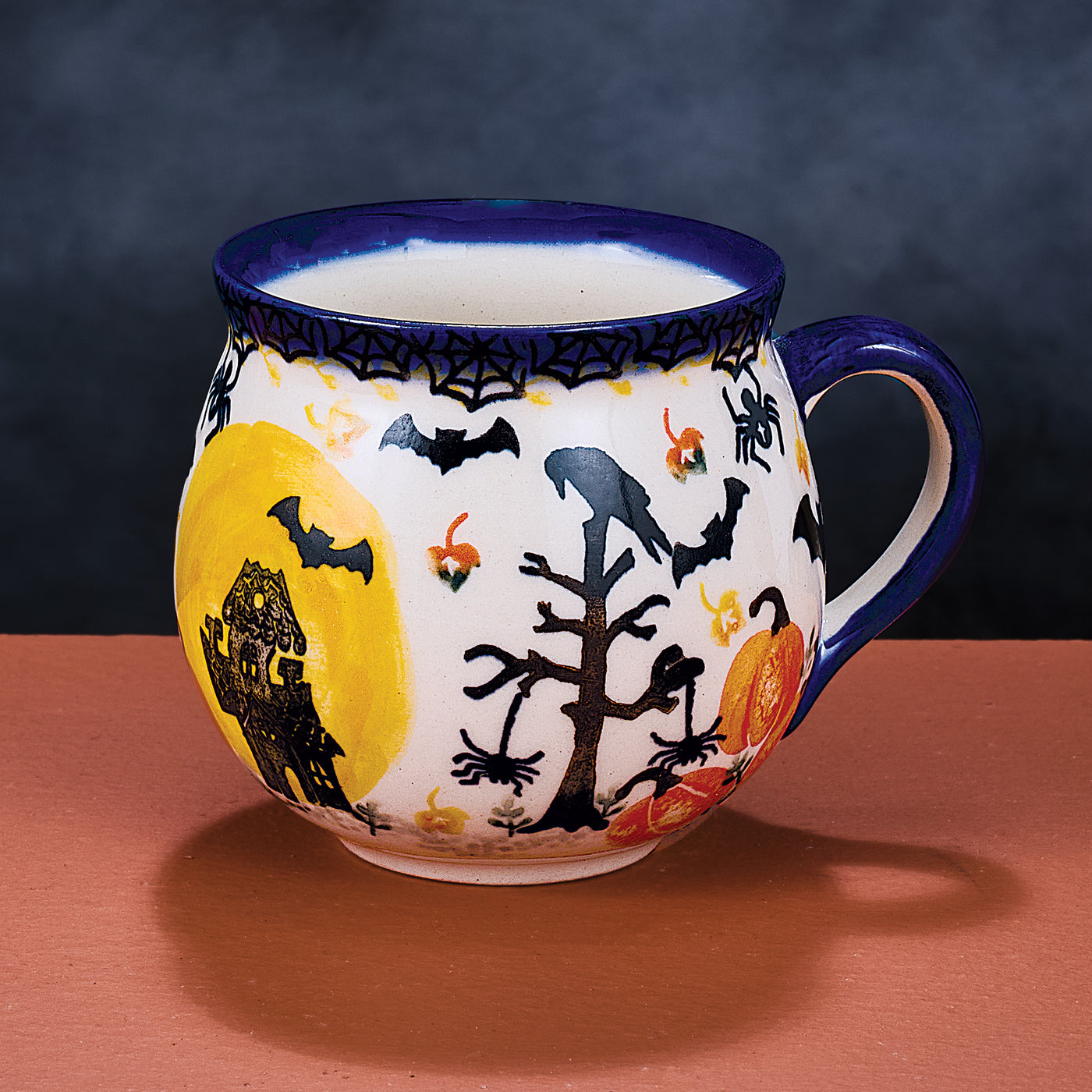 Polish Pottery Going Batty Bubble Mug, 11oz.