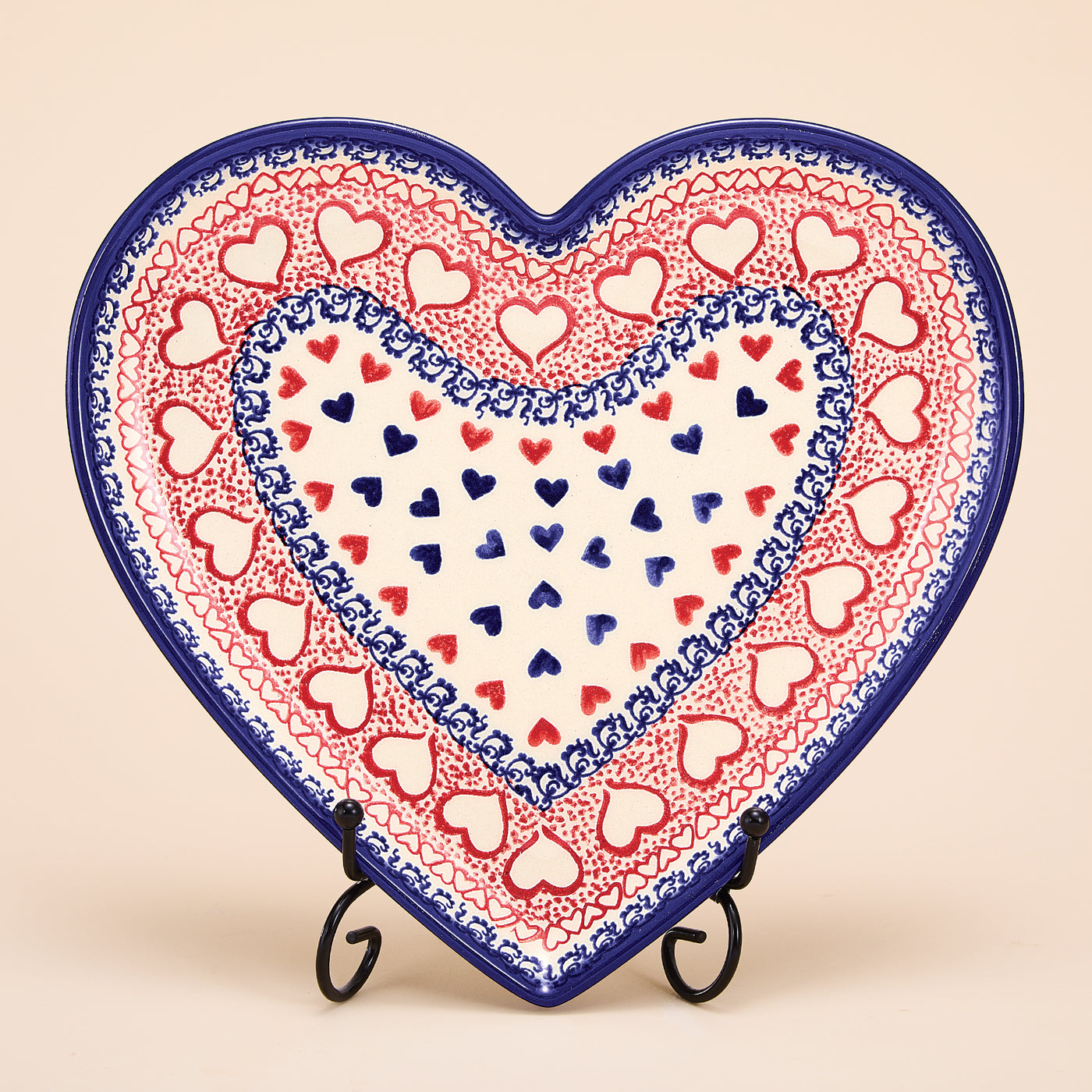 Polish Pottery Lovely in Lace Heart Plate (Preorder)