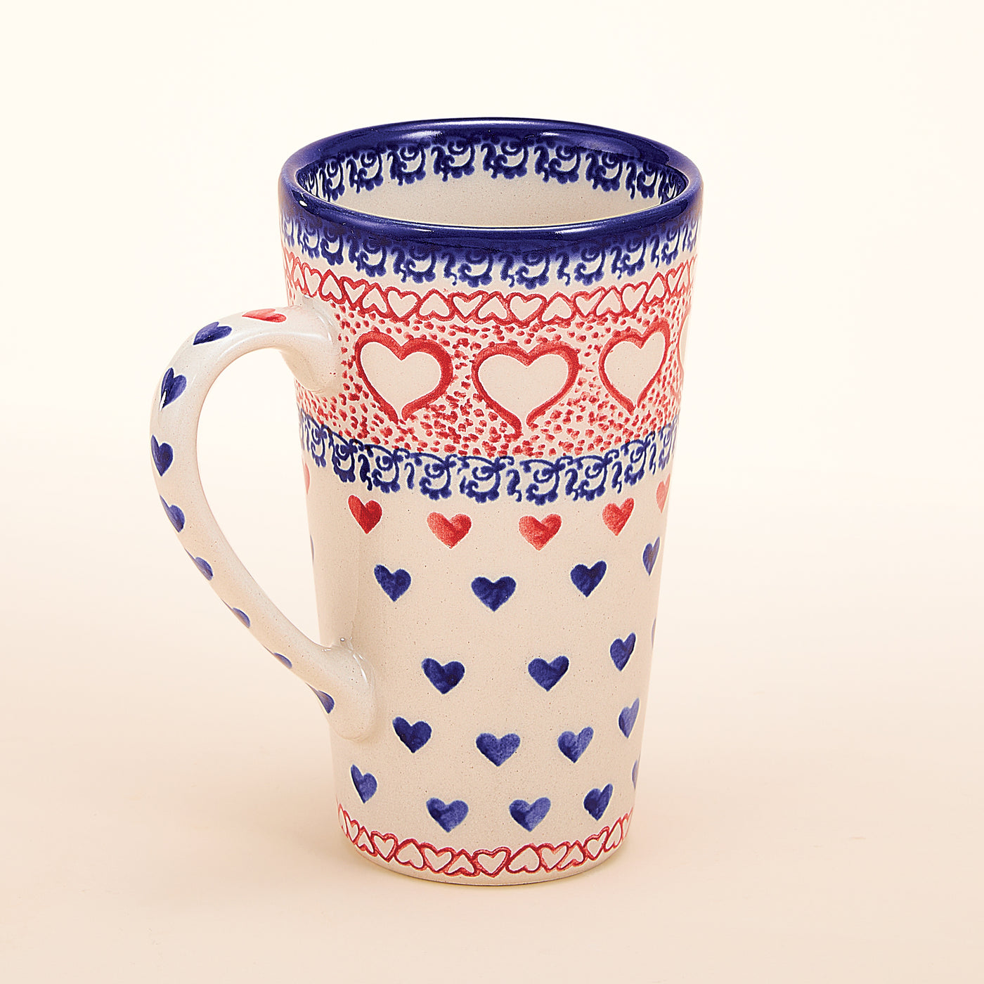 Polish Pottery Lovely in Lace Tall Mug, 14oz. (Preorder)