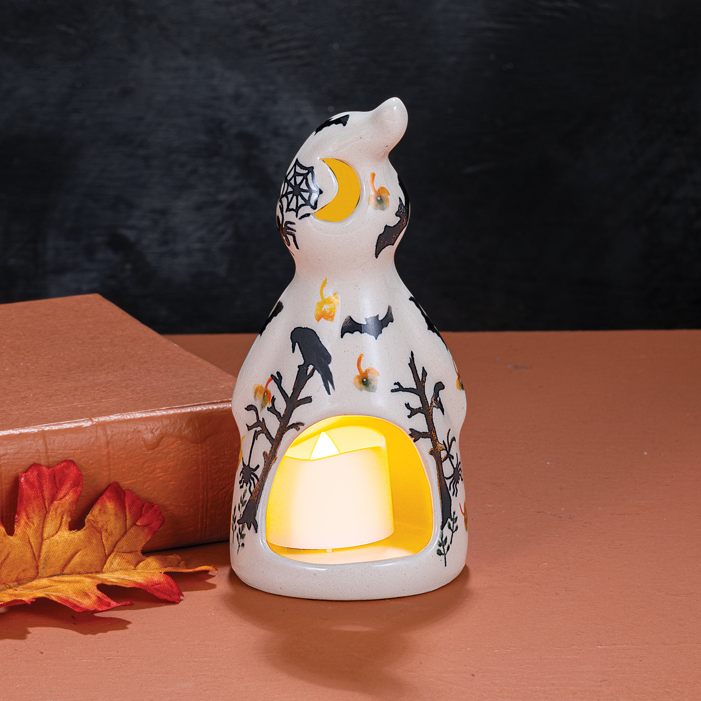 Polish Pottery Going Batty Boo Ghost Luminary