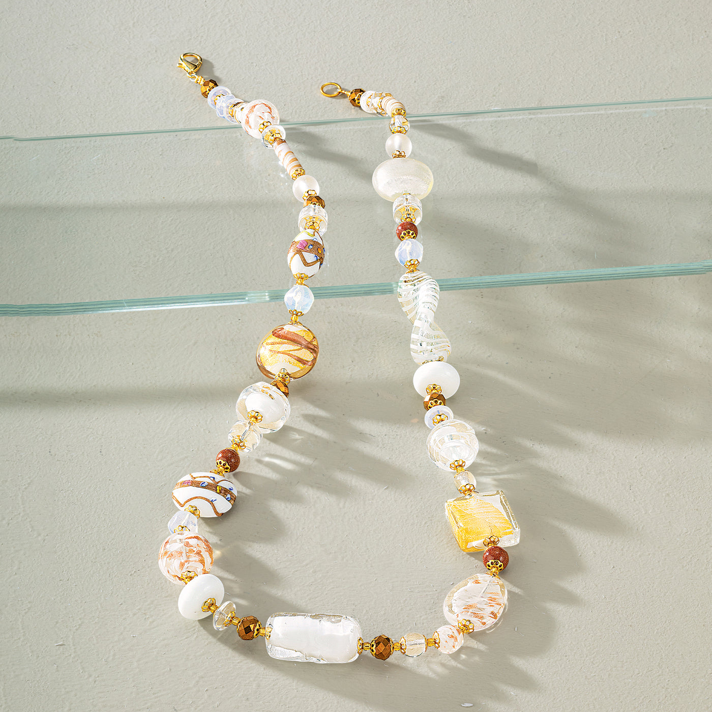 Divine In White Murano Glass Necklace