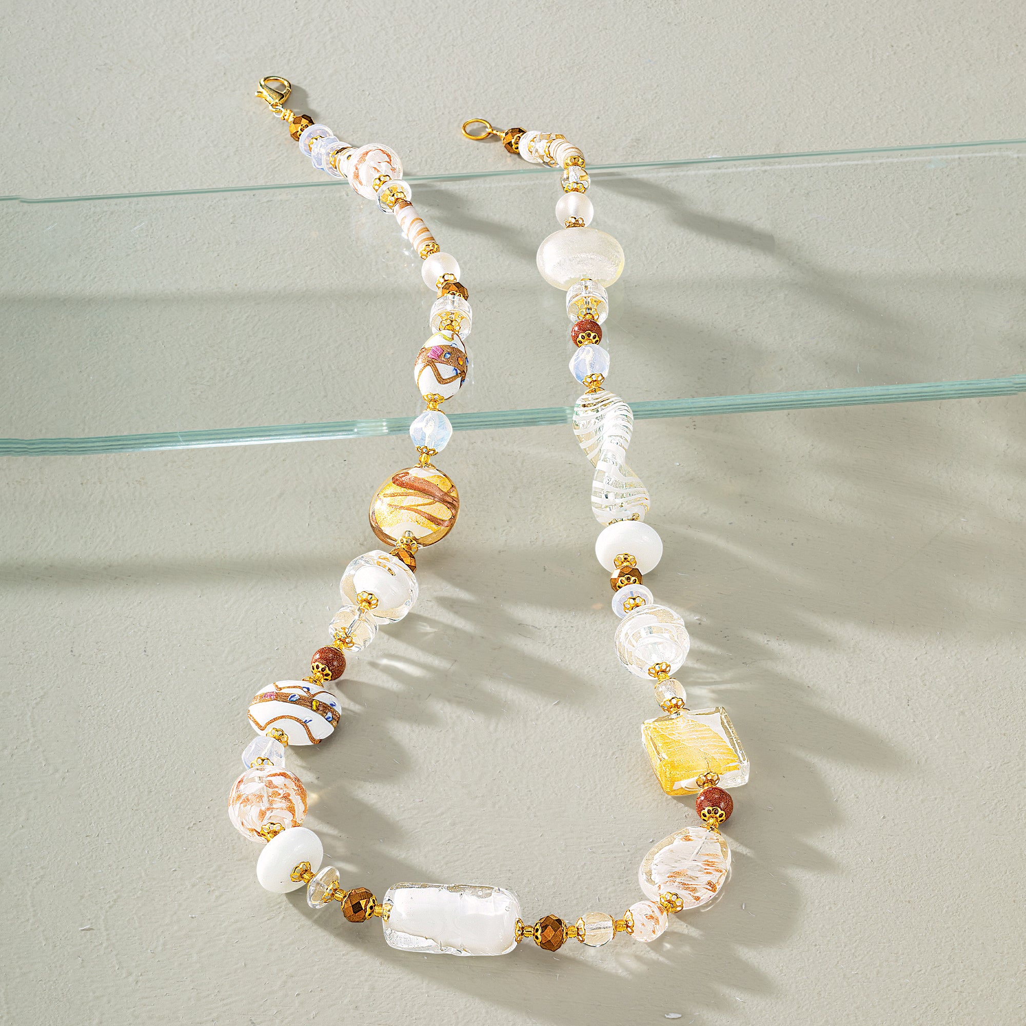 Divine In White Murano Glass Necklace