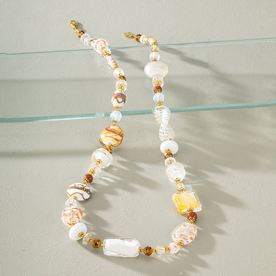 Divine In White Murano Glass Necklace