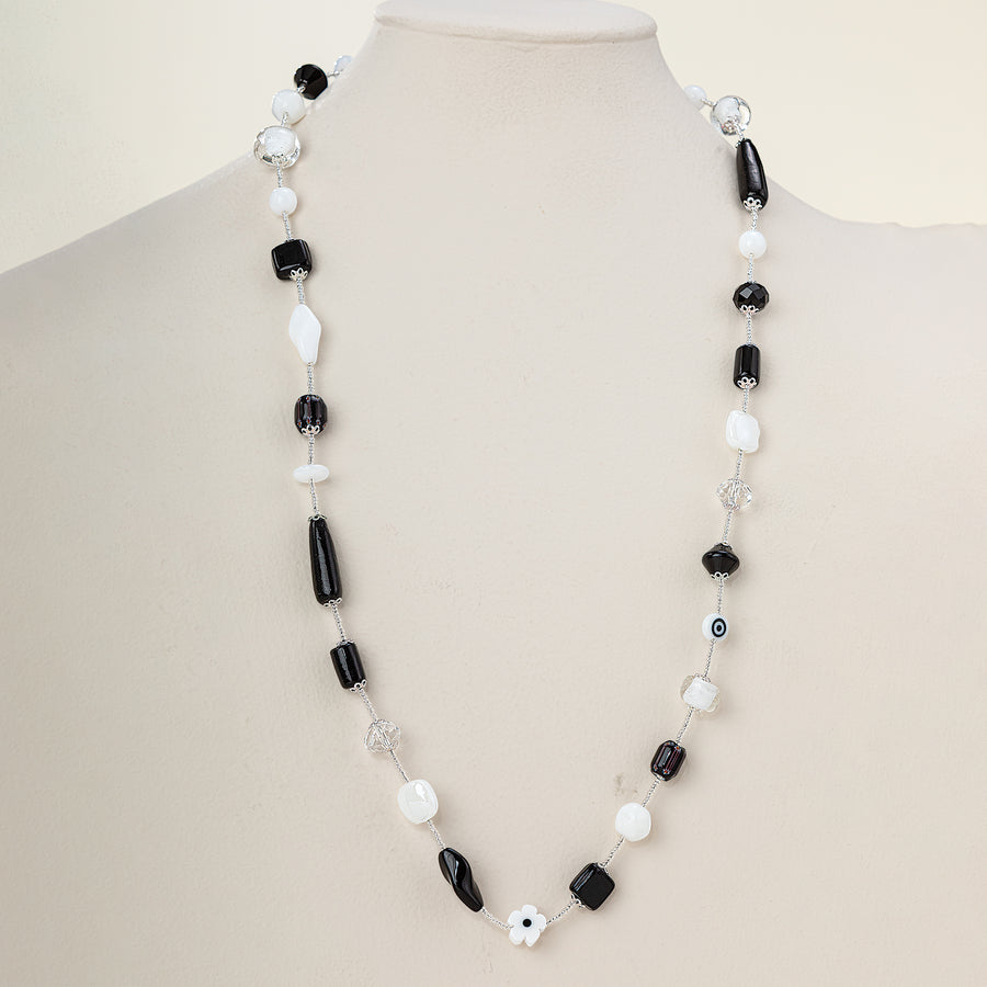 Murano Glass Monochrome Long Necklace