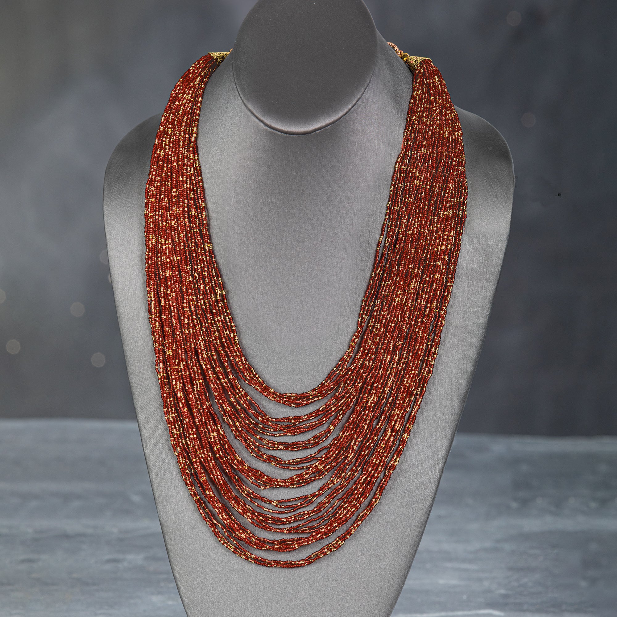 Reigning Red Murano Glass Cascading Necklace