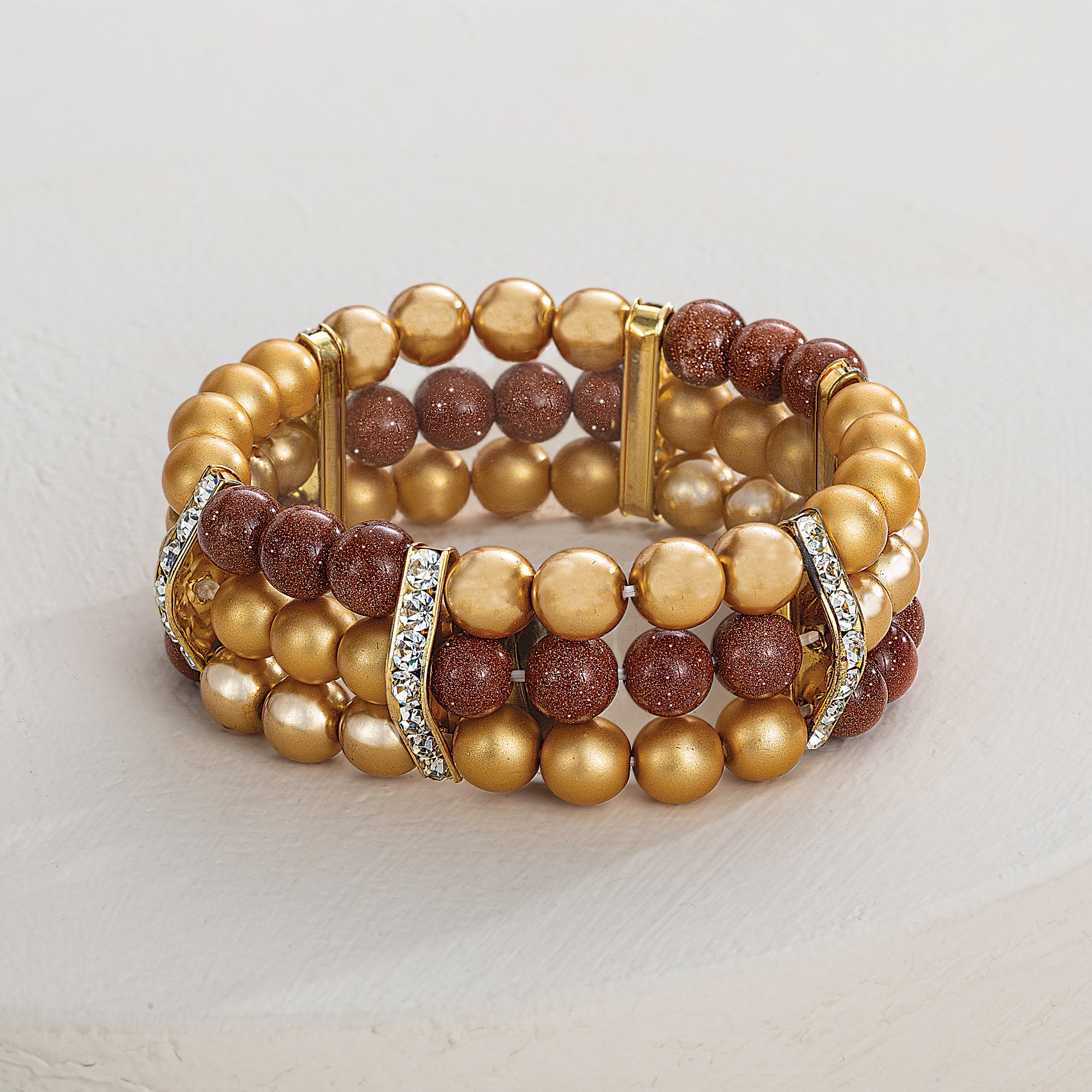 Murano Glass Ombre Pearl Memory Wire Bracelet