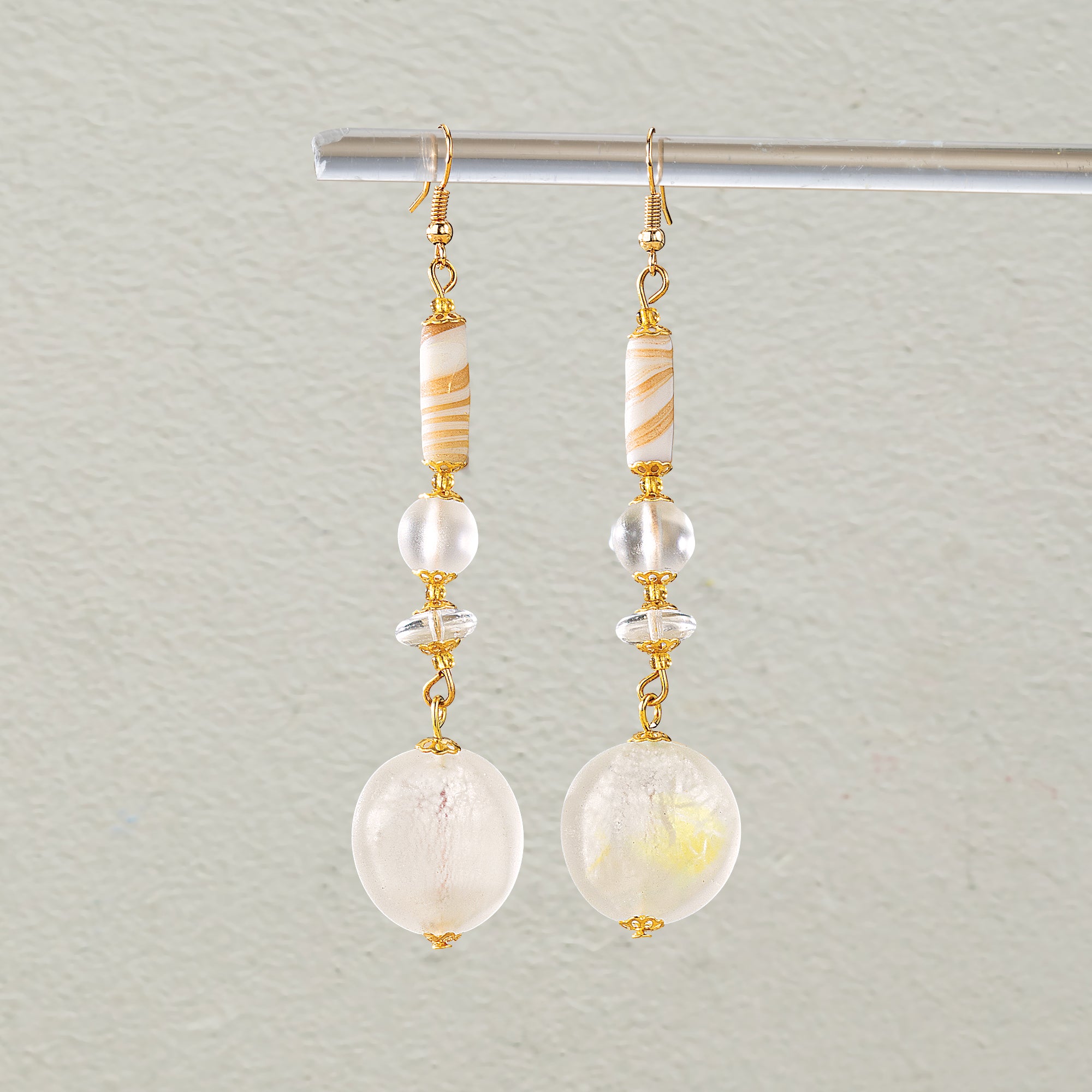 Divine In White Murano Glass Earrings