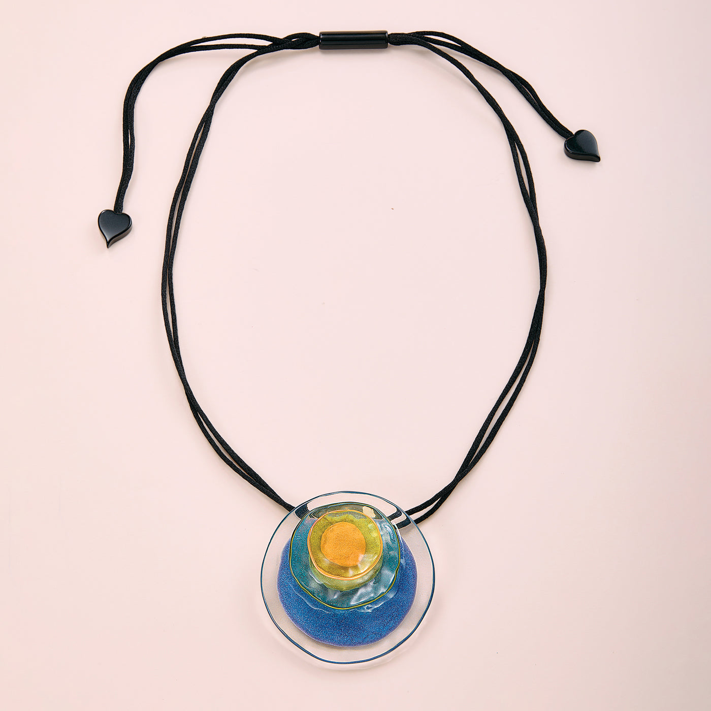 Blue Floral Resin Necklace