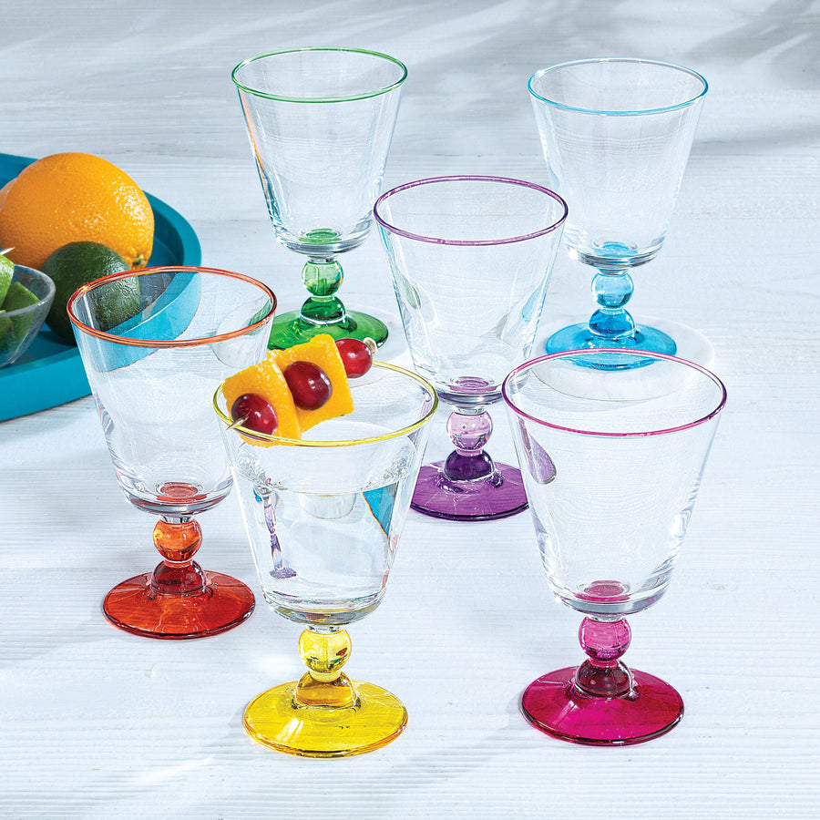 Rainbow Water Goblets Set Of 6