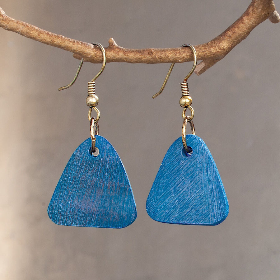 River Stones Upcycled Horn Earrings