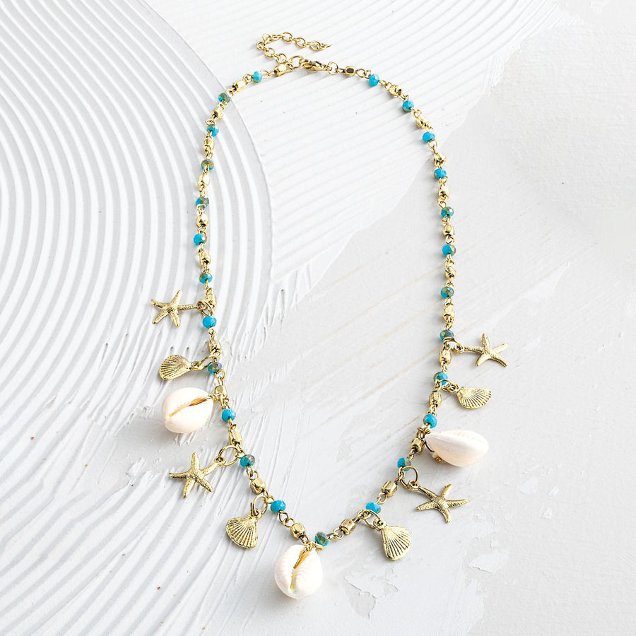 Golden Seaside Treasures Shell Necklace
