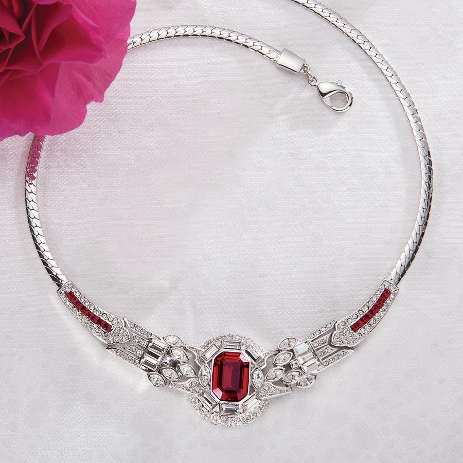Daniel Lyons' Ruby Crystal Art Deco Necklace