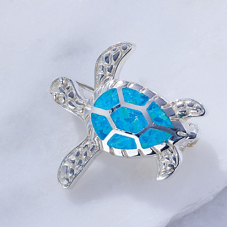 Leon Nussbaum's Blue Opal Turtle Brooch