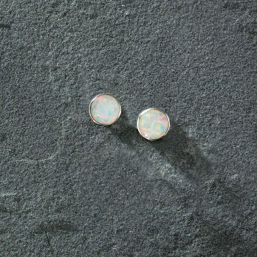 Dazzling Opal Circle Earrings