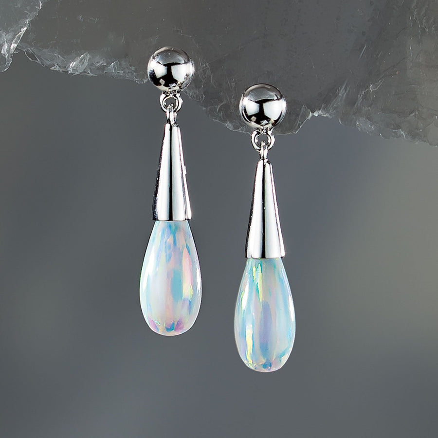 Leon Nussbaum's Sterling Silver & Opal Drop Earrings