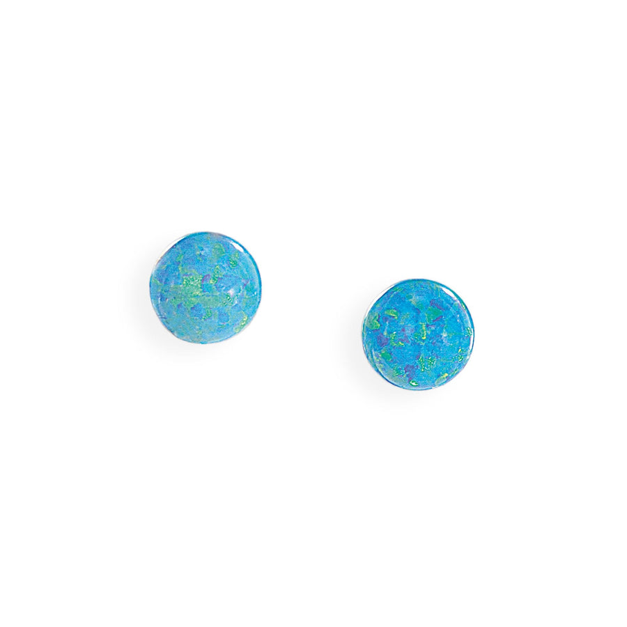 Leon Nussbaum's Blue Opal Ball Stud Earrings