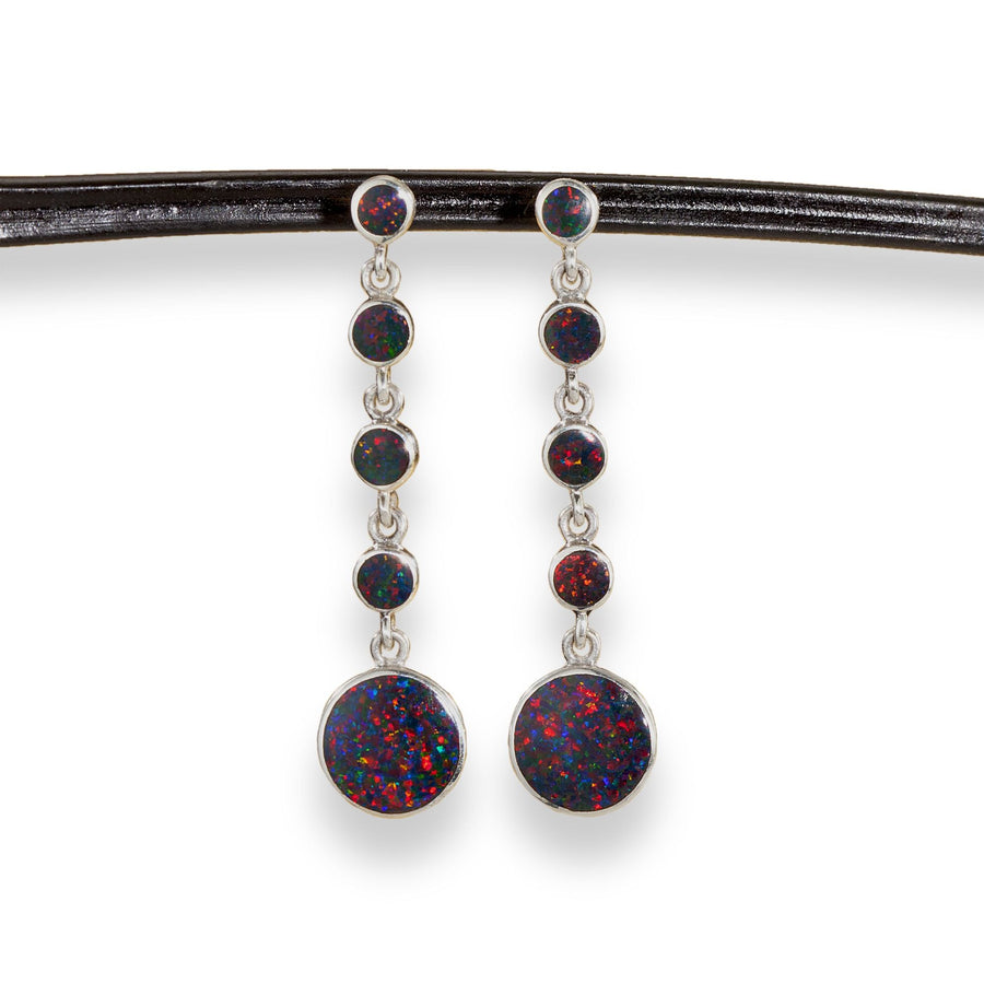 Leon Nussbaum's Black Opal Circle Drop Earrings