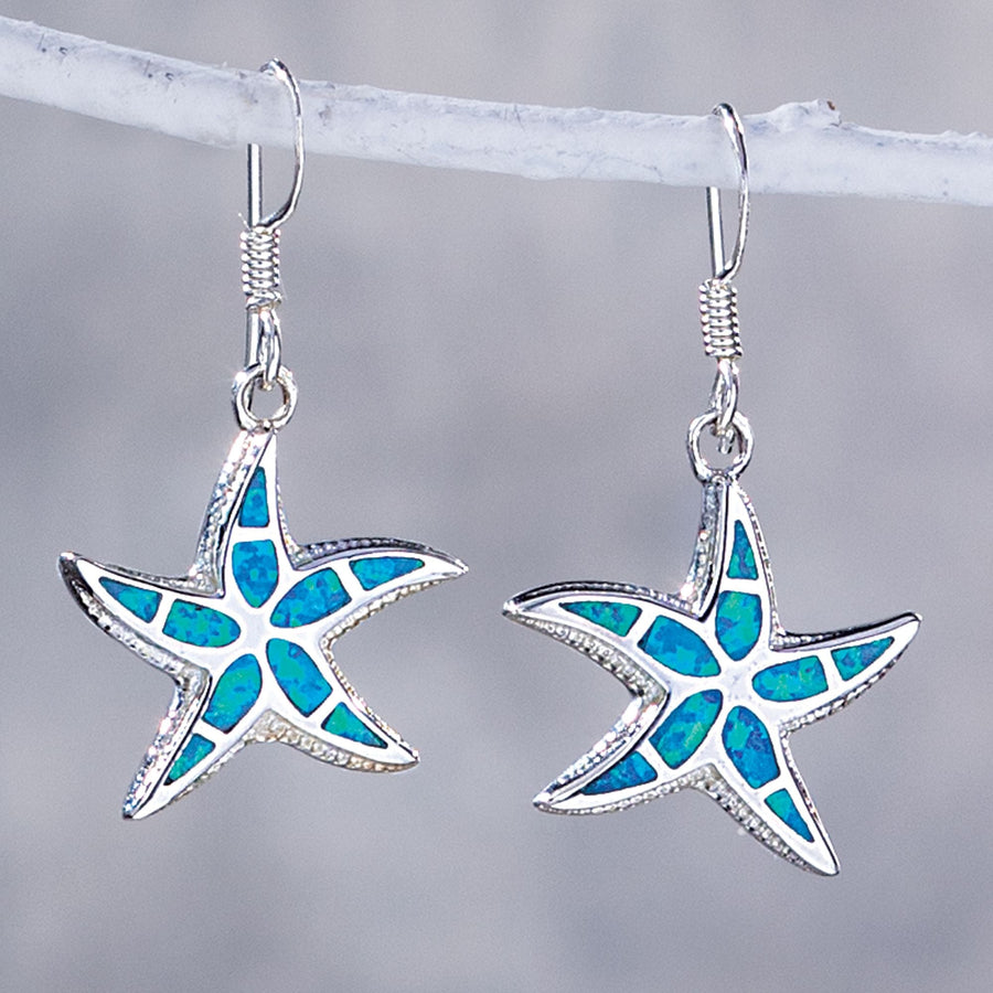 Leon Nussbaum's Blue Opal Starfish Earrings