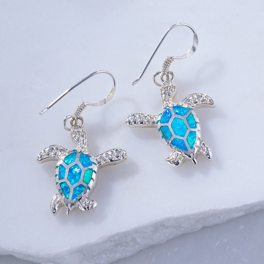 Leon Nussbaum's Blue Opal Turtle Earrings