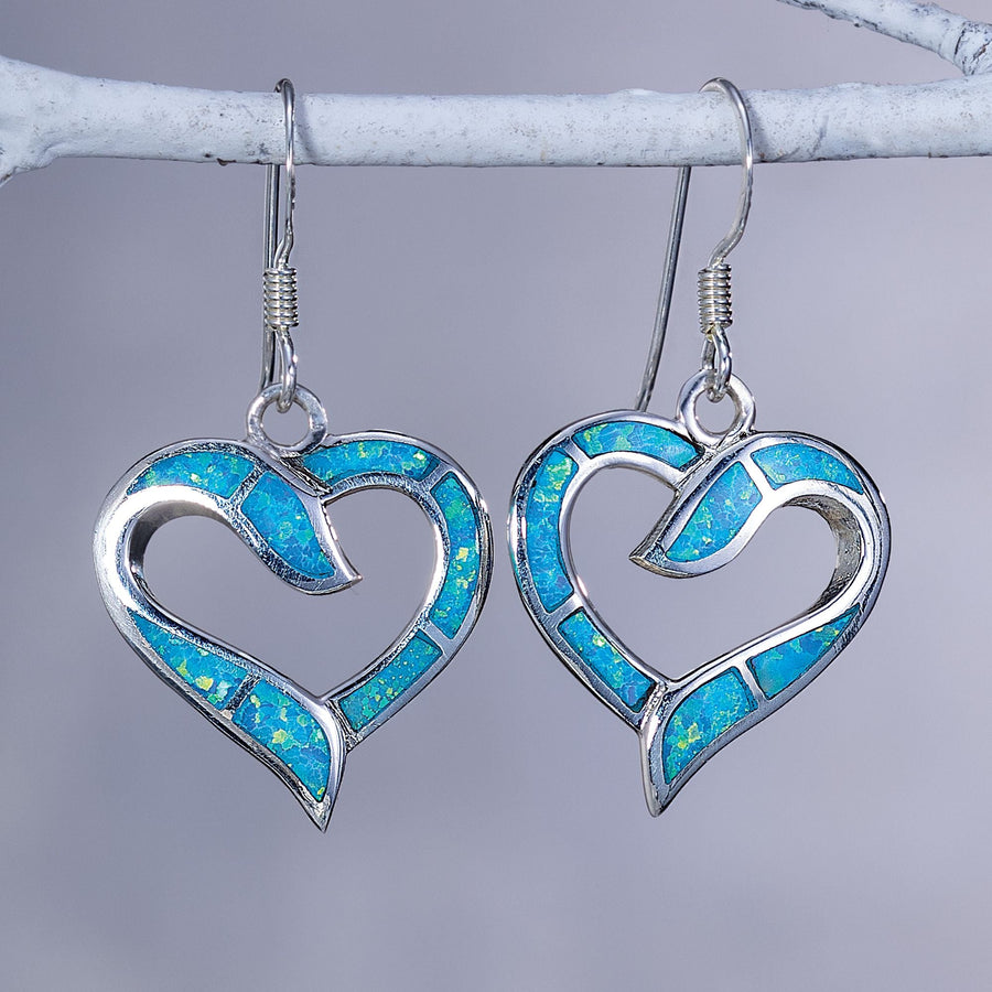 Leon Nussbaum's Blue Opal Heart Earrings