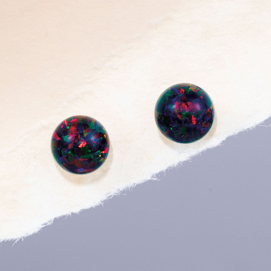 Black Opal Ball Earrings (Preorder)