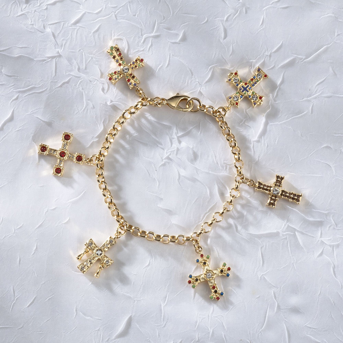 Crystal Cross Charm Bracelet (Preorder)