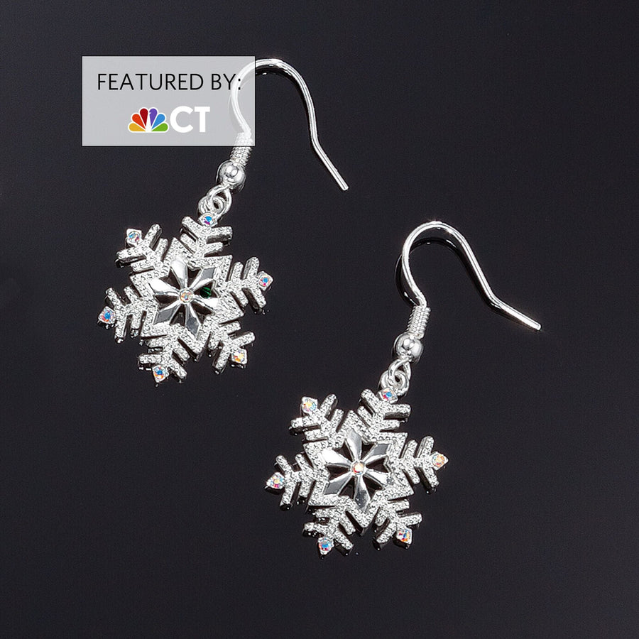 Daniel Lyons' Swarovski Crystal Snowflake Earrings