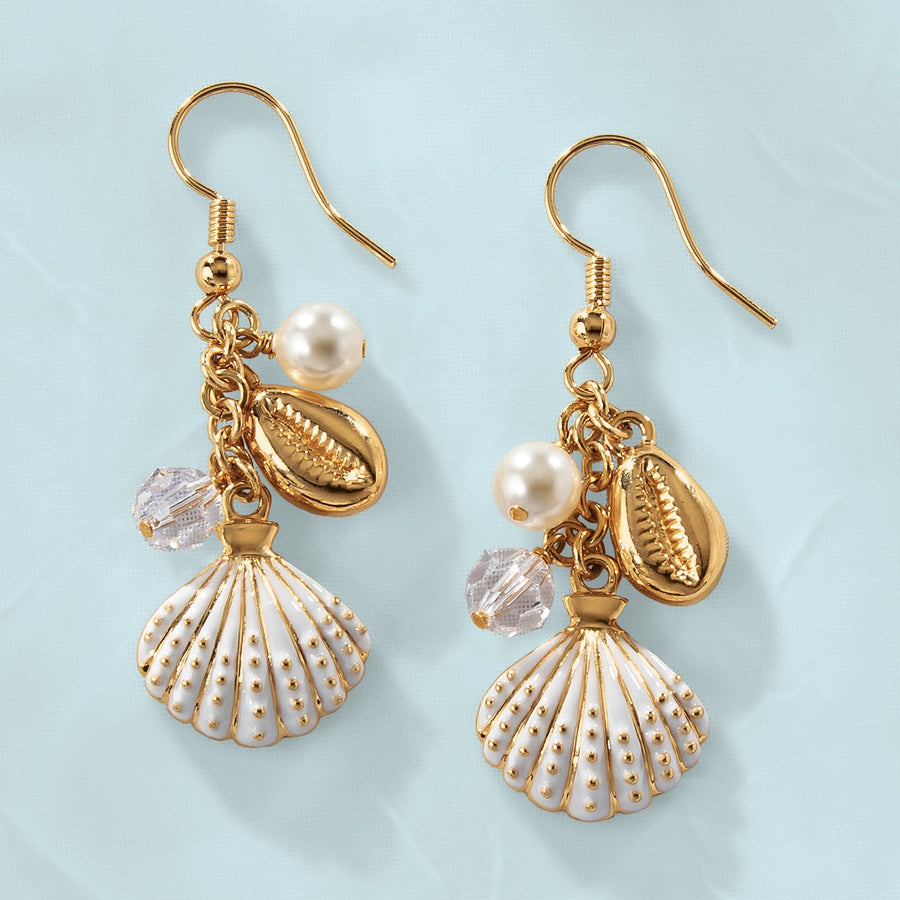 Daniel Lyons' Swarovski Crystal Seashell Earrings