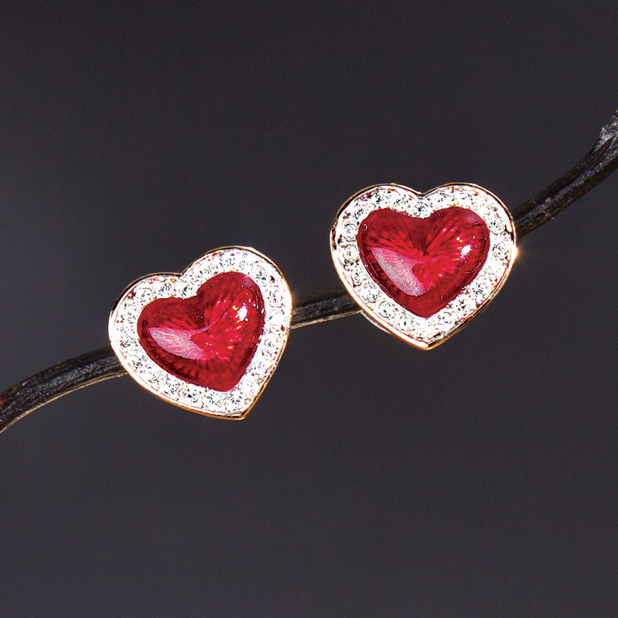 Daniel Lyons' Swarovski Crystal Red Heart Earrings