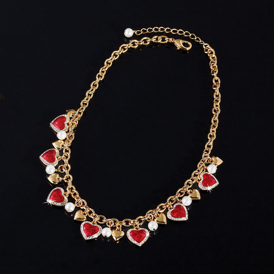 Daniel Lyons' Swarovski Crystal & Pearl Heart Necklace