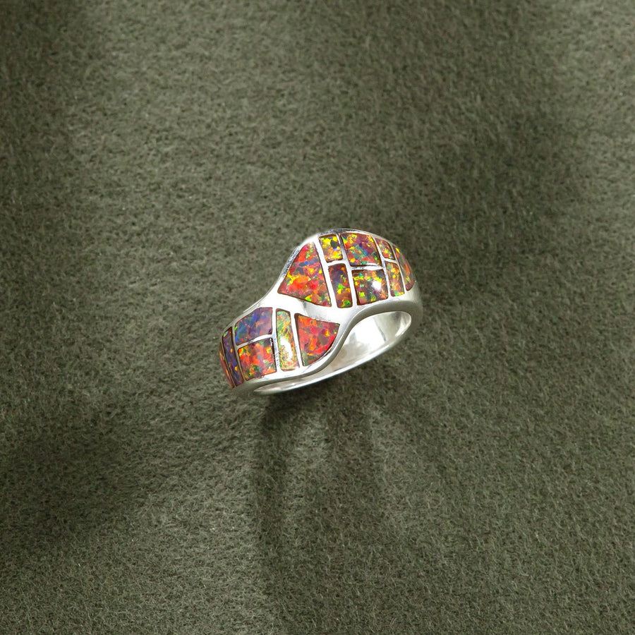 Leon Nussbaum's Sterling Silver & Mexican Fire Opal Ring