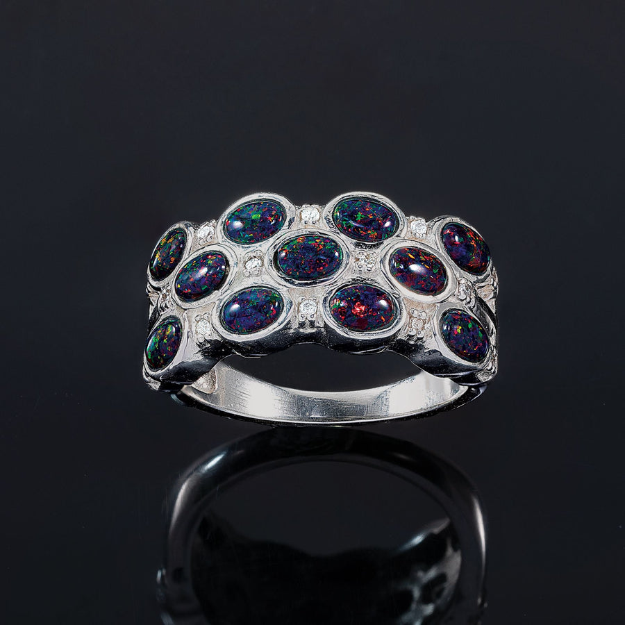 Leon Nussbaum's Black Opal & Diamond Ring