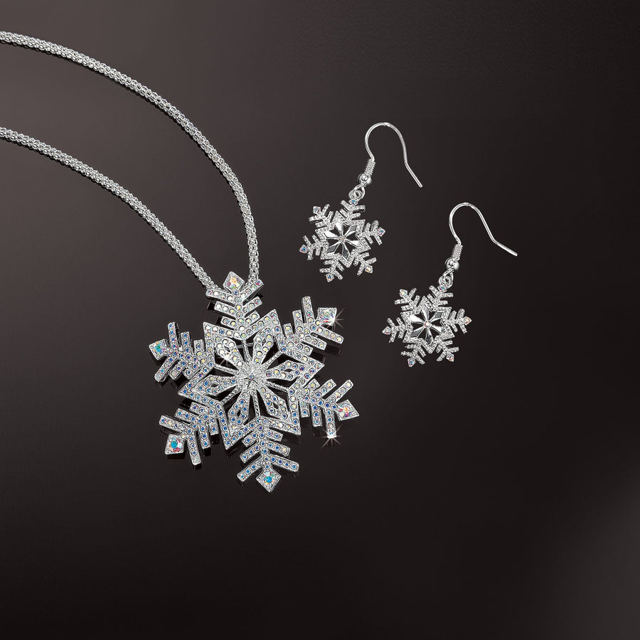 Daniel Lyons' Swarovski Crystal Snowflake Pendant Necklace & Earrings Set