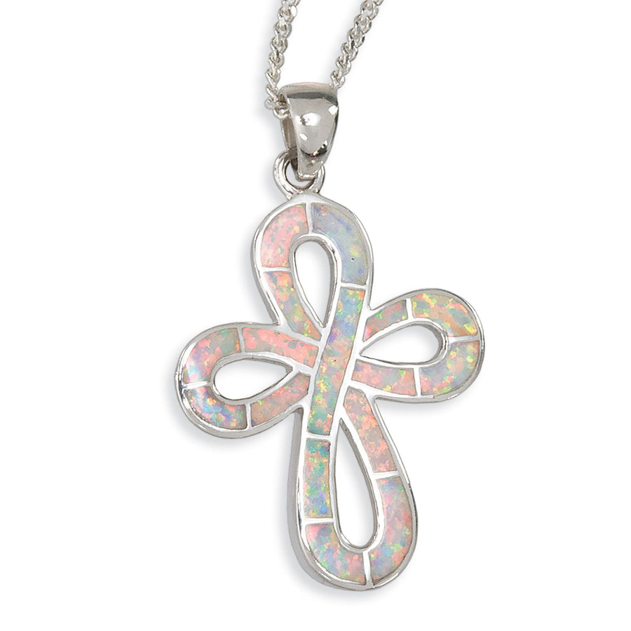 Opal Loop Cross Necklace