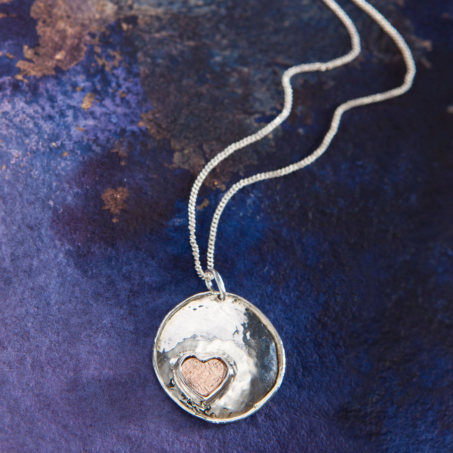 Avi's Sterling Silver & Rose Gold Heart Necklace