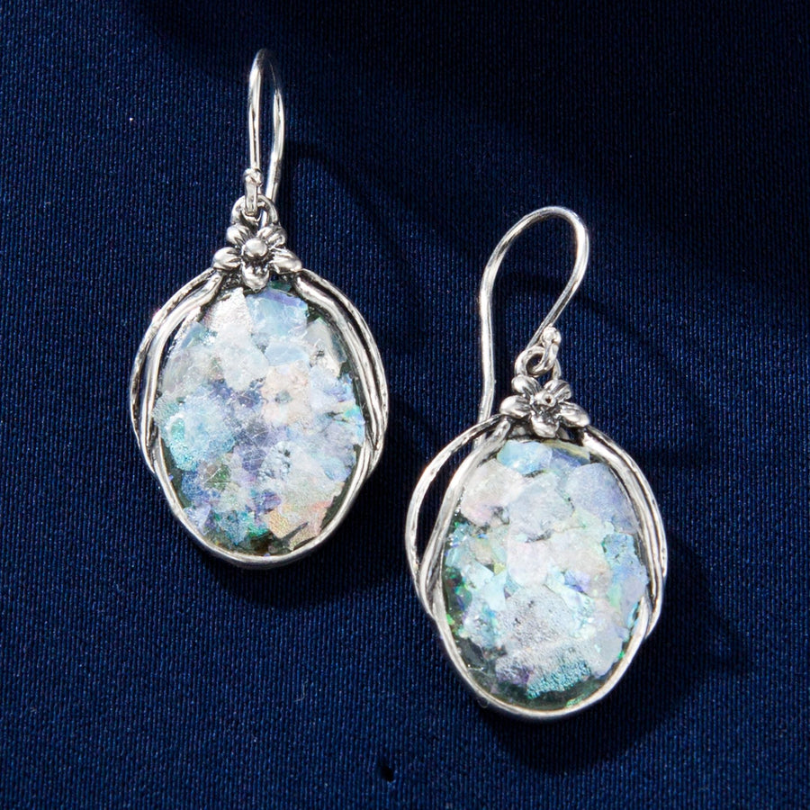Luli's Roman Glass & Sterling Silver Dangling Earrings