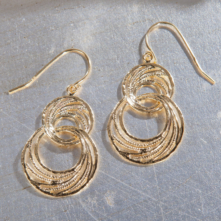 Avi's Gold Linked Circle Earrings