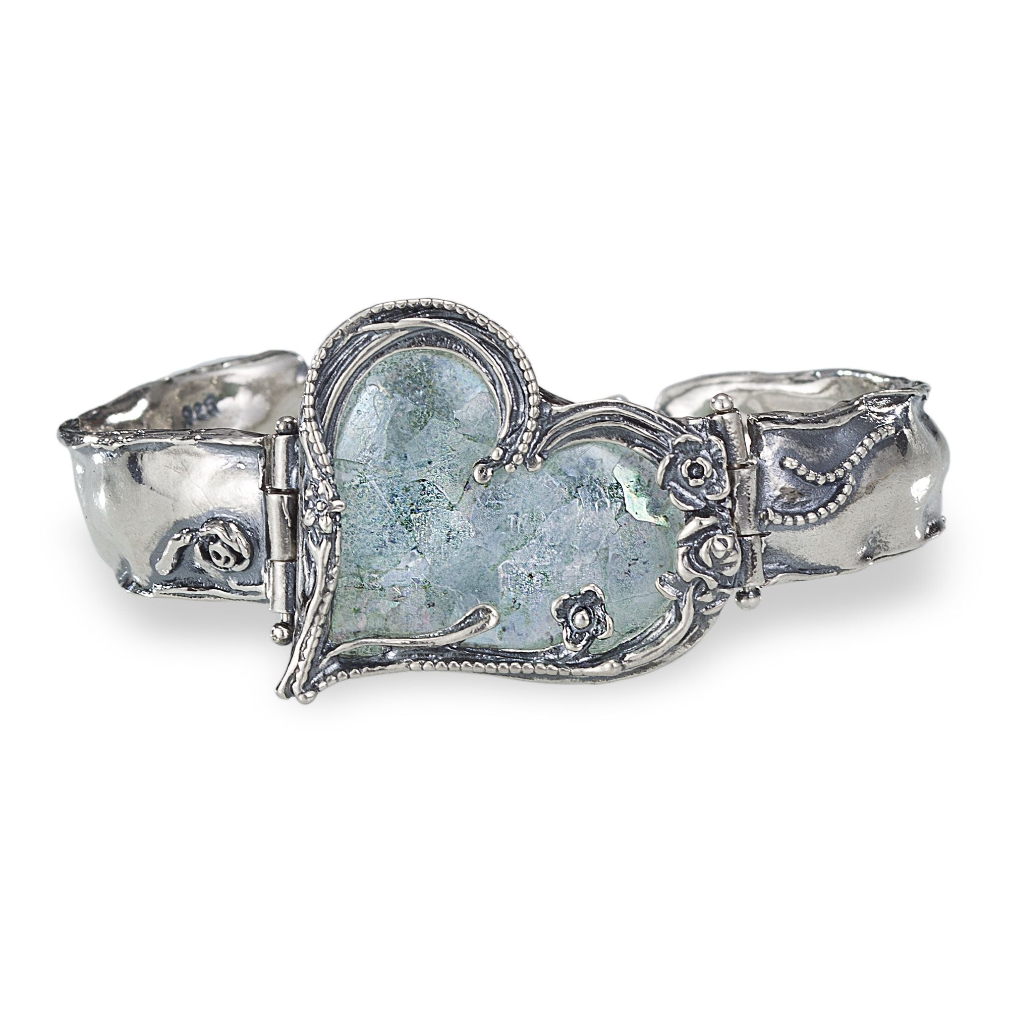 Roman Glass Heart Bracelet