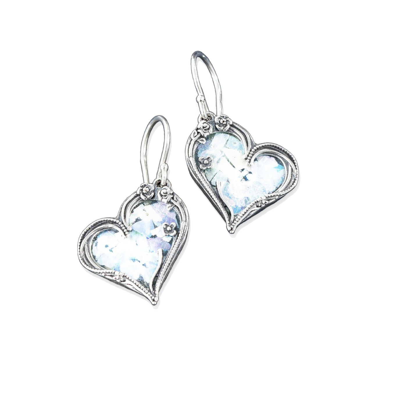 Roman Glass Heart 3 Piece Jewelry Set