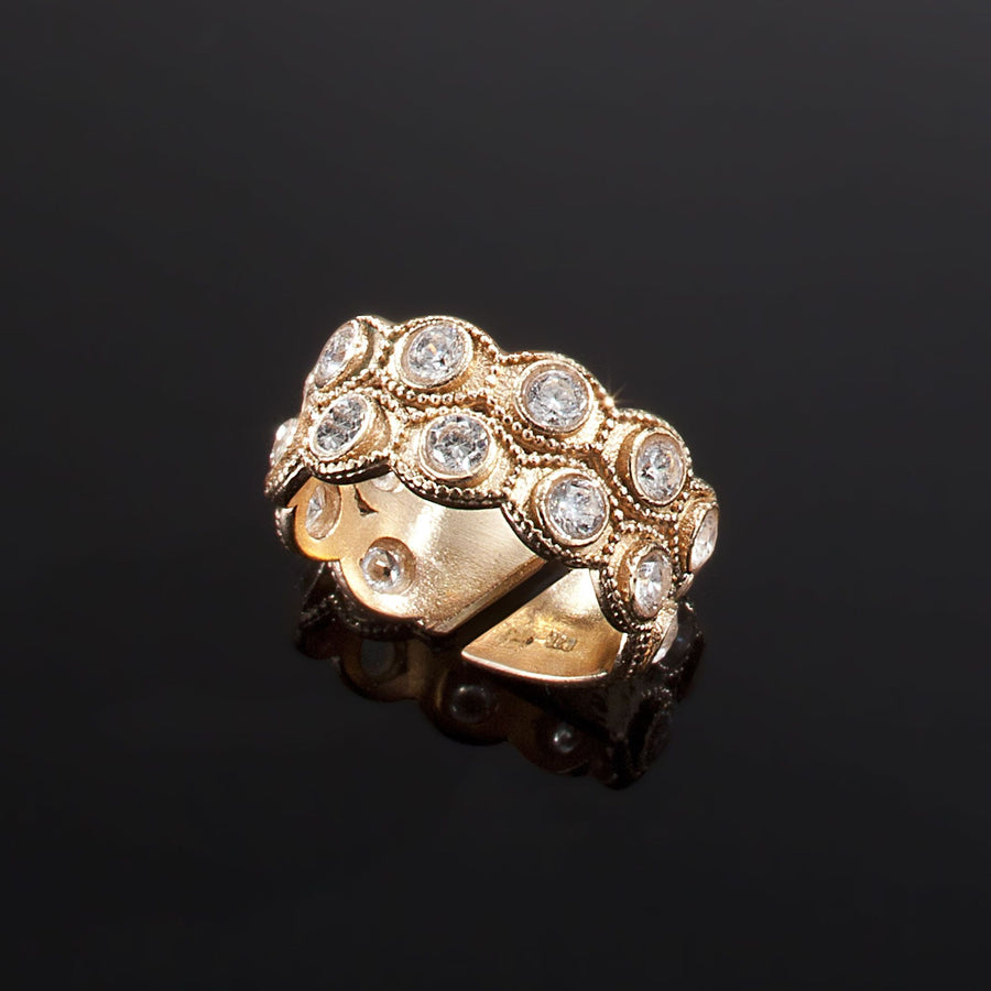 Avi's Rose Gold Adjustable Ring With Crystals