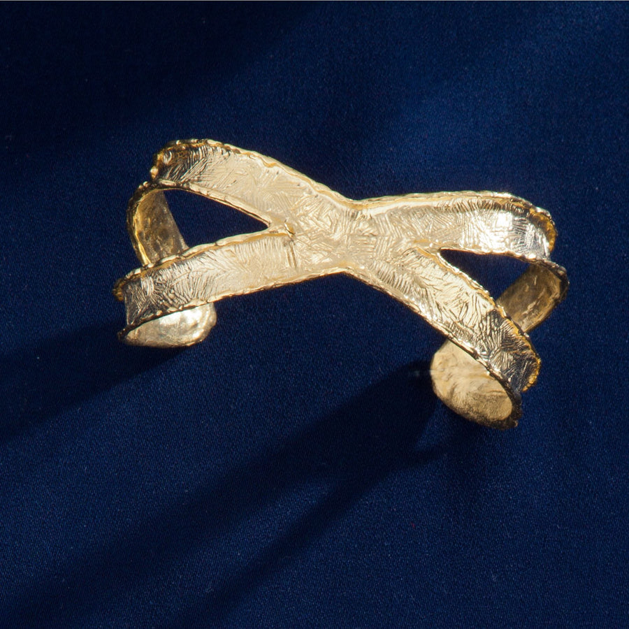 Avi's Textured Gold Cuff Bracelet