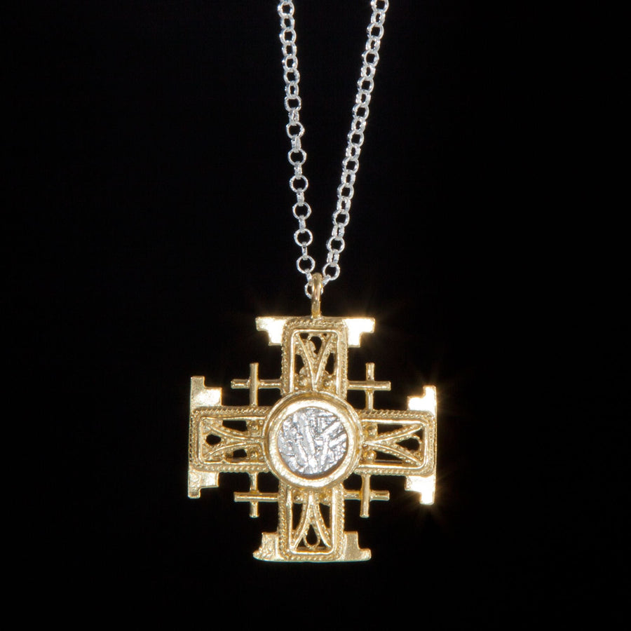 Avi's Gold Jerusalem Cross Necklace