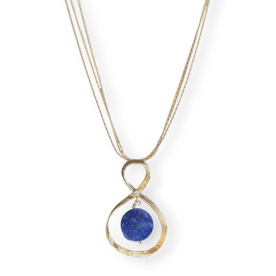 Avi's Lapis Stone & Gold Infinity Necklace