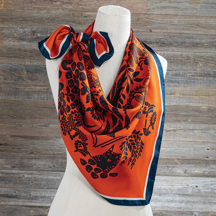 Cats In The Wild Orange Scarf