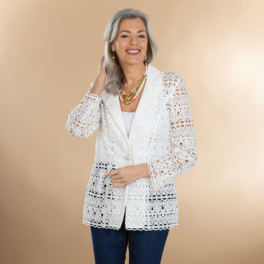 Straight Laced Pearl Button Jacket