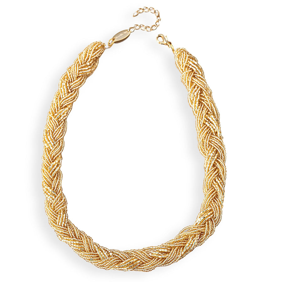 Murano Glass Gold Braided Necklace