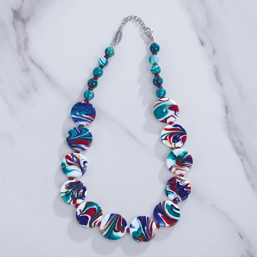 ''Rippled'' Murano Glass Necklace