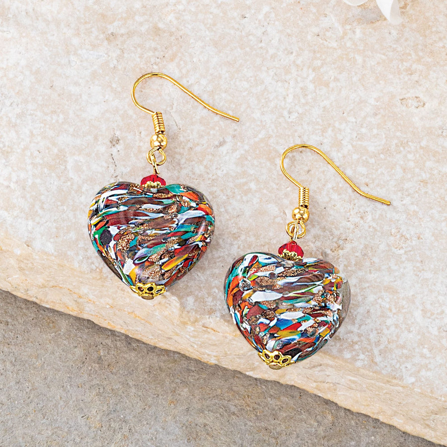 Colors Of The Heart Murano Glass Earrings
