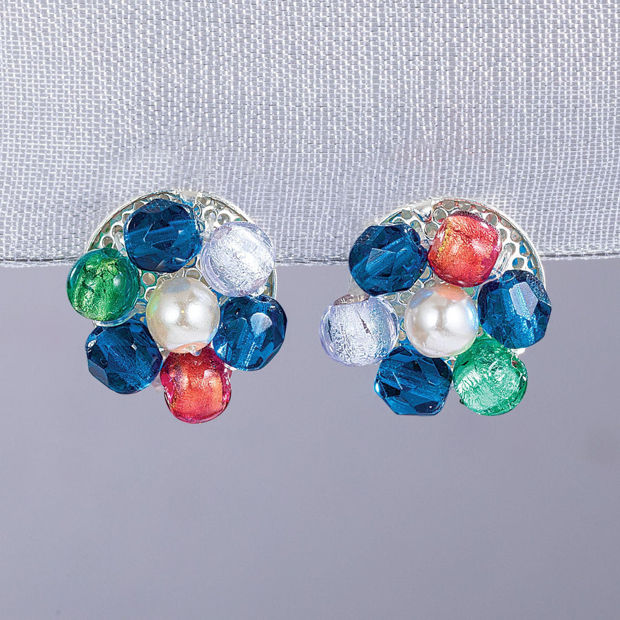 Hint Of Sparkle Murano Glass Clip-On Earrings
